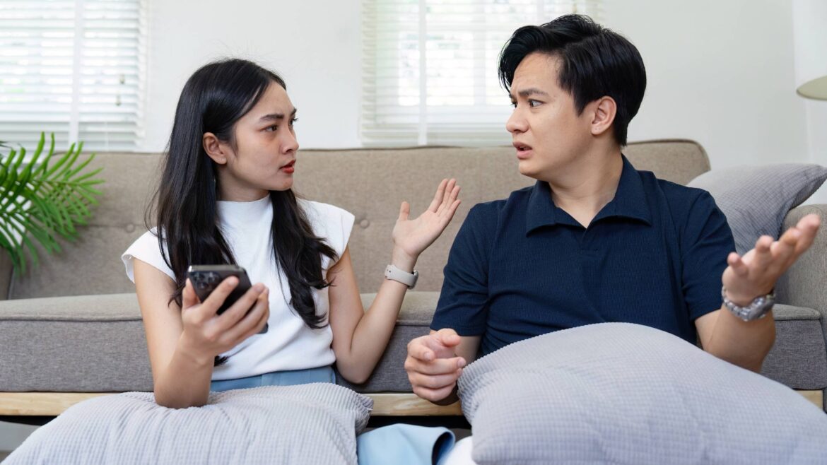 Couple talking about Relationship Boundaries During PMS