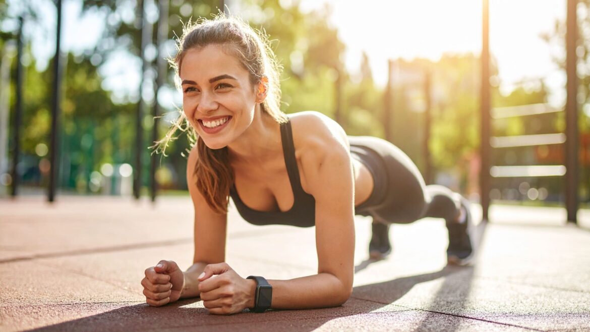 woman doing plank