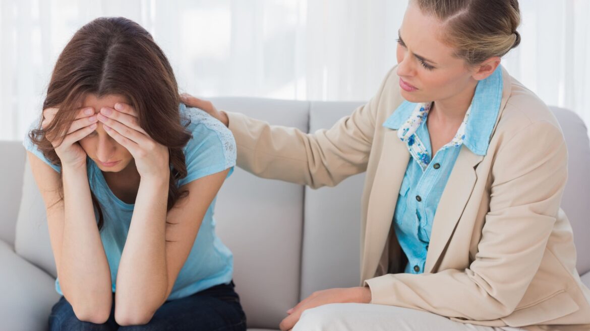 woman being comforted