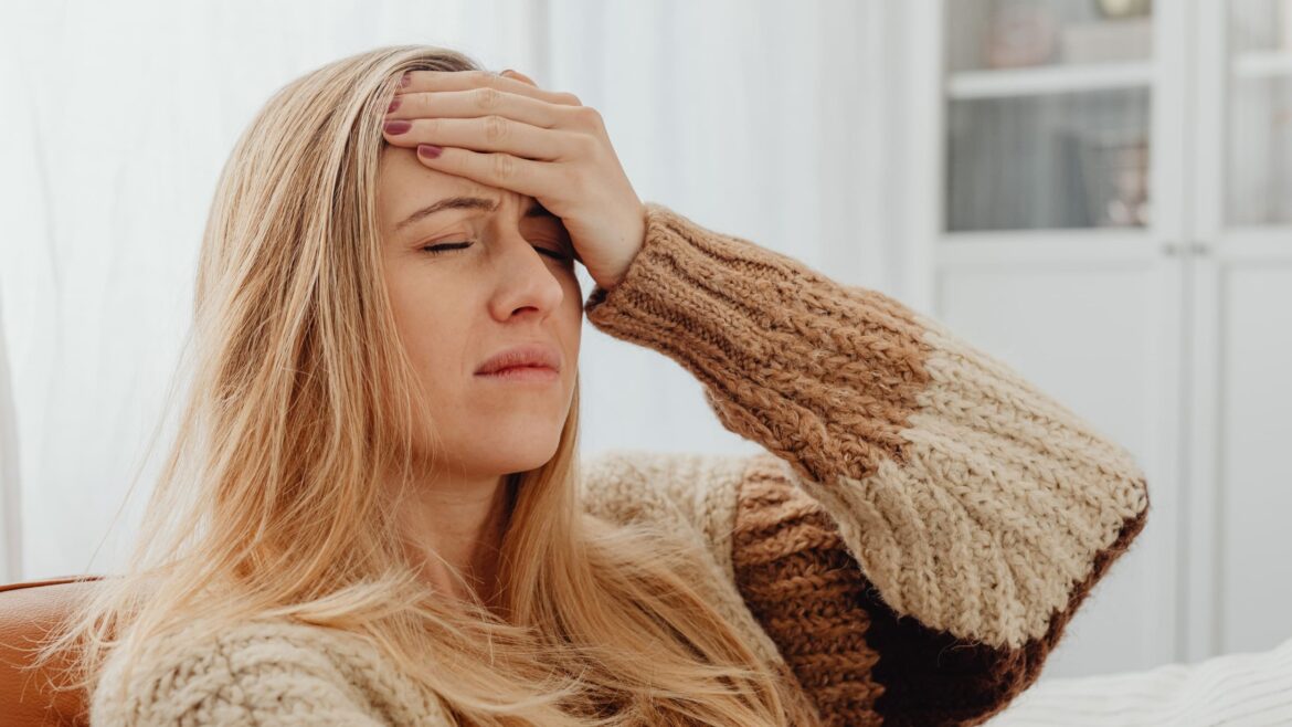 woman having headache